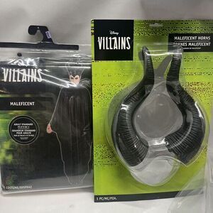 Disney Villains Maleficent Costume Adult Standard One Size‎ Plus Horns